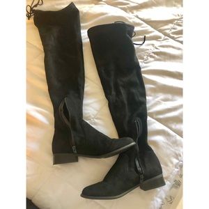 Black Flat Over The Knee Boots